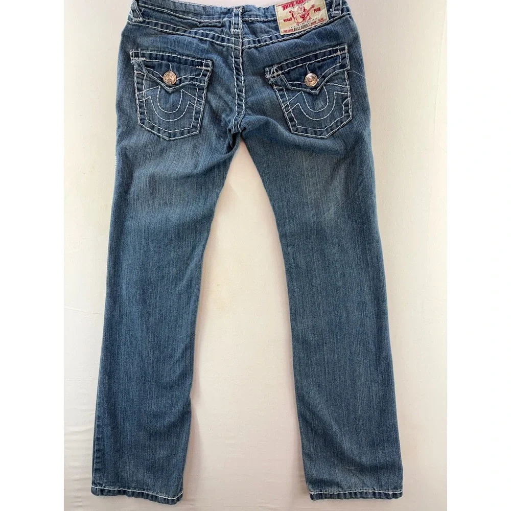 True Religion Billy Super T Straight Leg Jeans Blue Medium Wash Made in USA 30